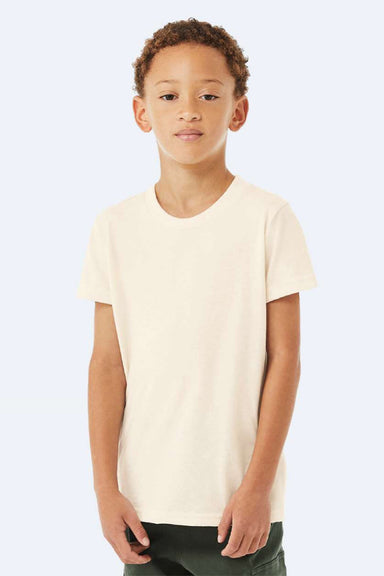 Bella + Canvas BC3001YCVC/3001YCVC Youth Jersey Short Sleeve Crewneck T-Shirt Heather Natural Model Front