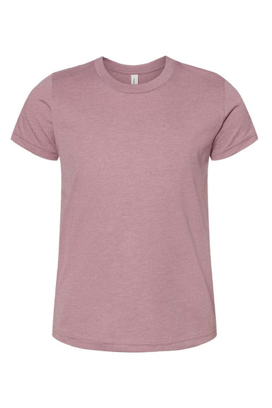 Bella + Canvas BC3001YCVC/3001YCVC Youth Jersey Short Sleeve Crewneck T-Shirt Heather Orchid Flat Front