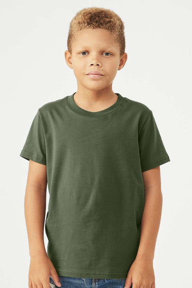 Bella + Canvas BC3001Y/3001Y Youth Jersey Short Sleeve Crewneck T-Shirt Military Green Model Front
