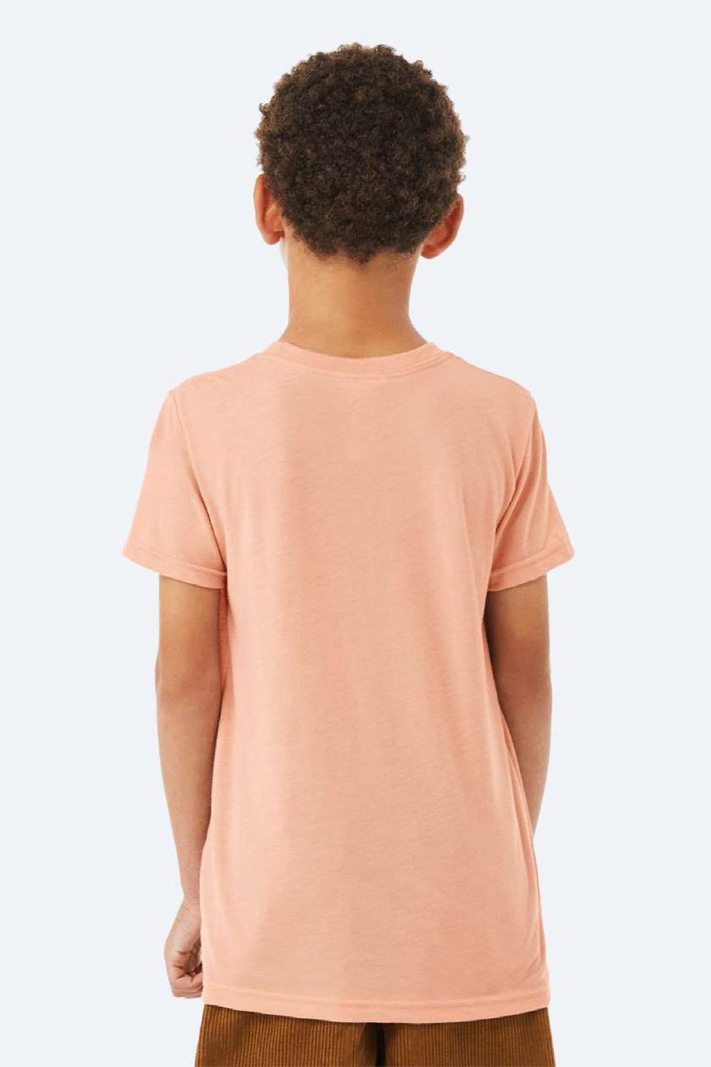 Bella + Canvas BC3001Y/3001Y Youth Jersey Short Sleeve Crewneck T-Shirt Peach Model Back