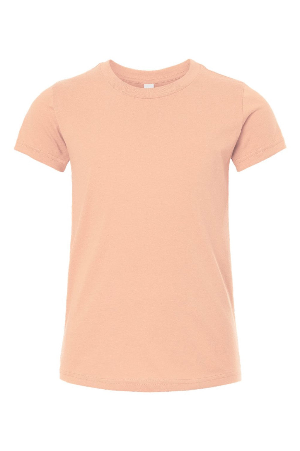 Bella + Canvas BC3001Y/3001Y Youth Jersey Short Sleeve Crewneck T-Shirt Peach Flat Front