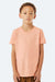 Bella + Canvas BC3001Y/3001Y Youth Jersey Short Sleeve Crewneck T-Shirt Peach Model Front