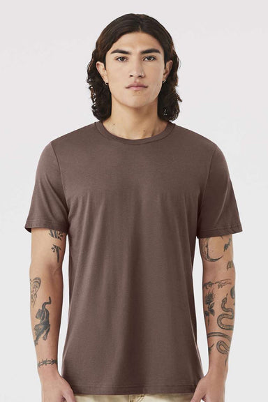 Bella + Canvas BC3001/3001 Mens Jersey Short Sleeve Crewneck T-Shirt Cocoa Brown Model Front