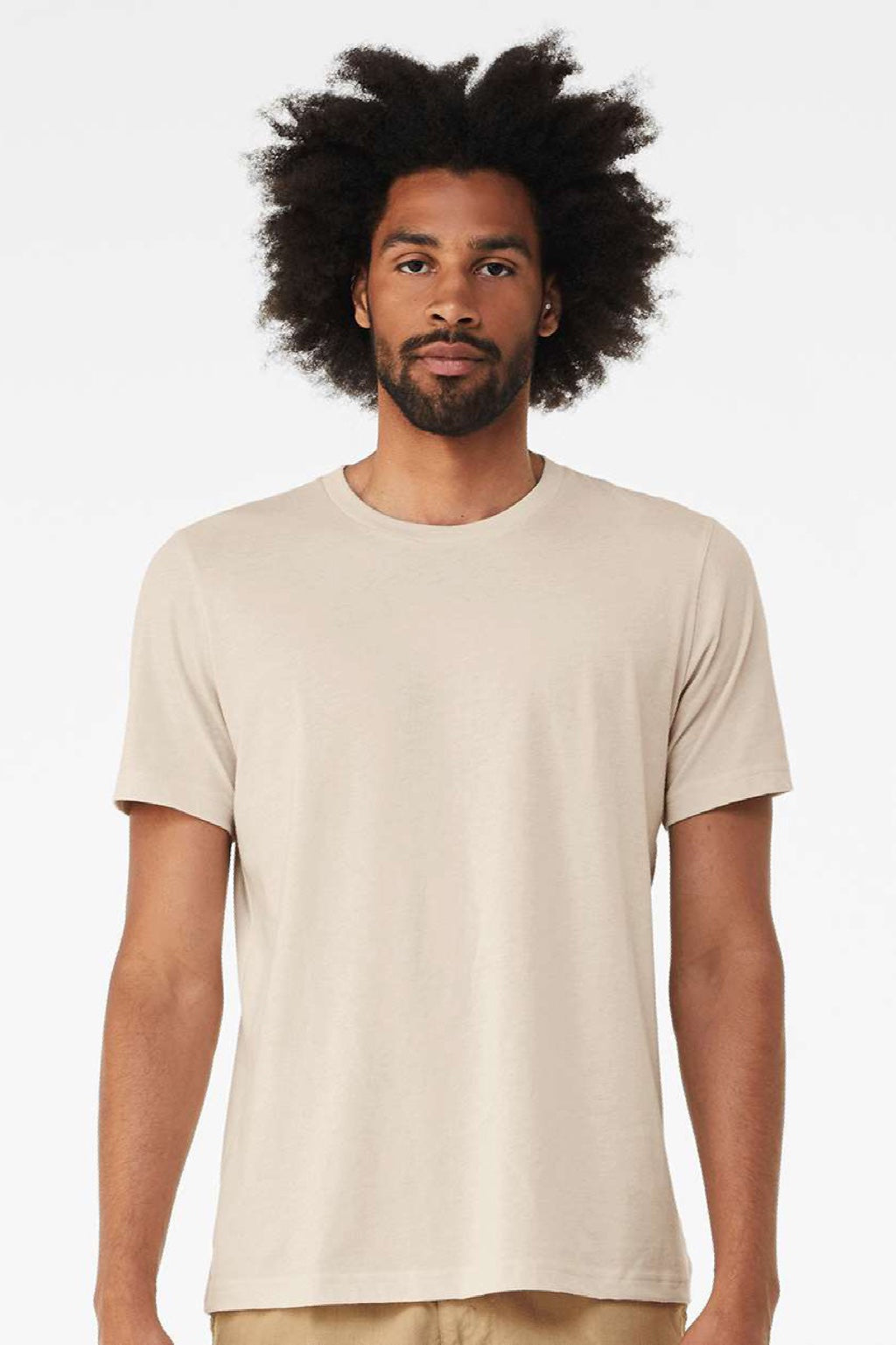 Bella + Canvas BC3001/3001 Mens Jersey Short Sleeve Crewneck T-Shirt Dust Model Front