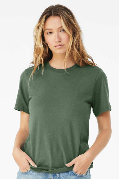 Bella + Canvas BC3001/3001 Mens Jersey Short Sleeve Crewneck T-Shirt Pine Green Model Front
