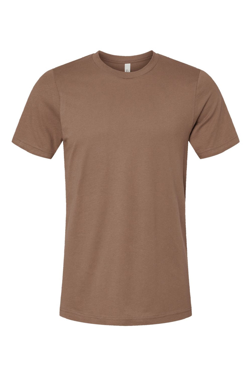 Bella + Canvas BC3001/3001 Mens Jersey Short Sleeve Crewneck T-Shirt Vintage Brown Flat Front