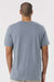 Bella + Canvas BC3001/3001 Mens Jersey Short Sleeve Crewneck T-Shirt Vintage Denim Blue Model Back
