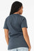 Bella + Canvas BC3001/3001 Mens Jersey Short Sleeve Crewneck T-Shirt Vintage Navy Blue Model Back