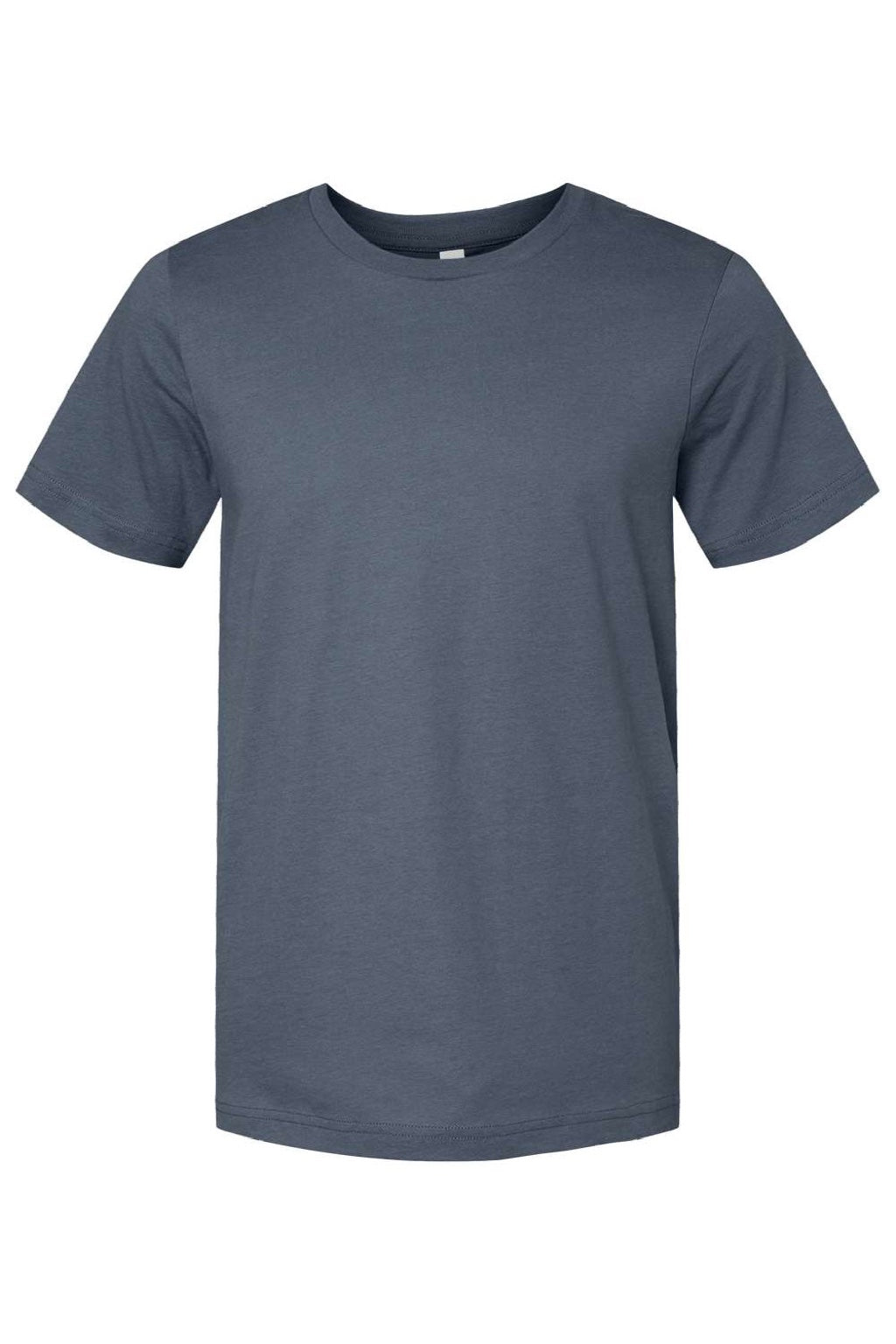 Bella + Canvas BC3001/3001 Mens Jersey Short Sleeve Crewneck T-Shirt Vintage Navy Blue Flat Front