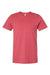 Bella + Canvas BC3001/3001 Mens Jersey Short Sleeve Crewneck T-Shirt Vintage Red Flat Front