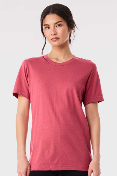 Bella + Canvas BC3001/3001 Mens Jersey Short Sleeve Crewneck T-Shirt Vintage Red Model Front