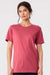 Bella + Canvas BC3001/3001 Mens Jersey Short Sleeve Crewneck T-Shirt Vintage Red Model Front