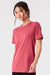Bella + Canvas BC3001/3001 Mens Jersey Short Sleeve Crewneck T-Shirt Vintage Red Model Side
