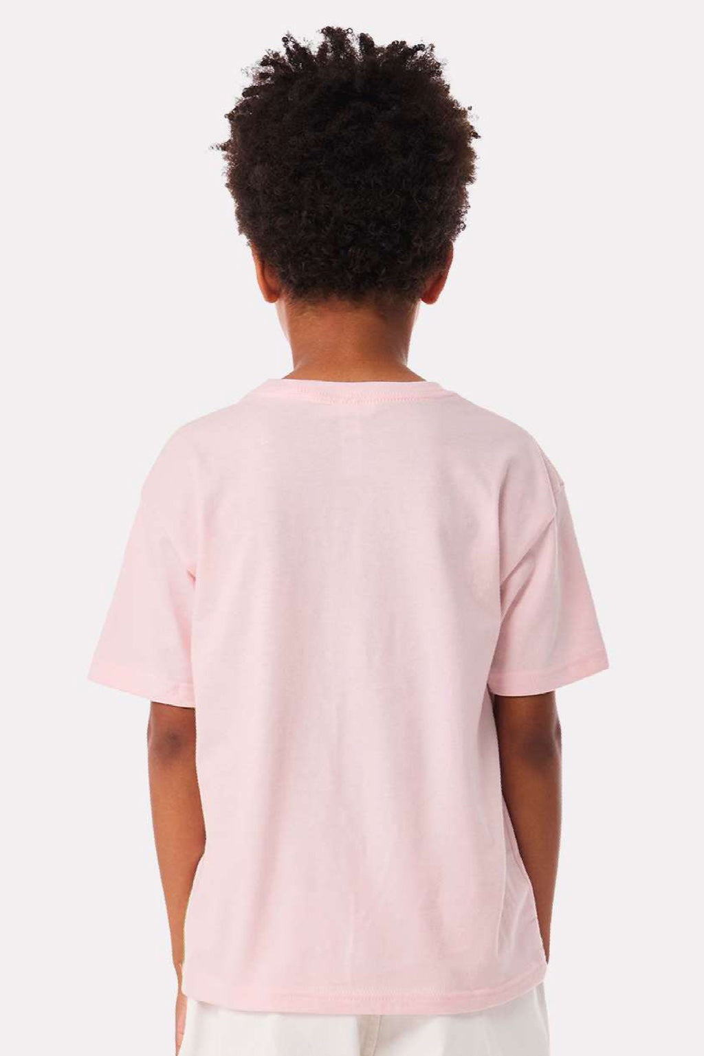 Bella + Canvas BC3010Y Youth Short Sleeve Crewneck T-Shirt Soft Pink Model Back