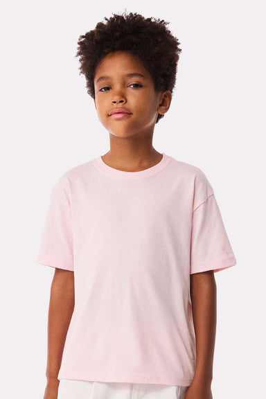Bella + Canvas BC3010Y Youth Short Sleeve Crewneck T-Shirt Soft Pink Model Front