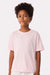 Bella + Canvas BC3010Y Youth Short Sleeve Crewneck T-Shirt Soft Pink Model Front