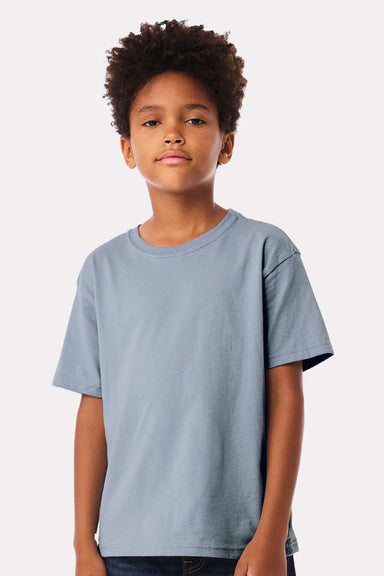 Bella + Canvas BC3010Y Youth Short Sleeve Crewneck T-Shirt Vintage Denim Blue Model Front