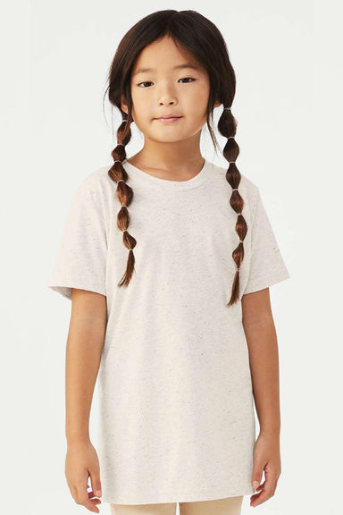 Bella + Canvas 3413Y Youth Short Sleeve Crewneck T-Shirt Oatmeal Model Front
