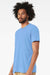 Bella + Canvas BC3413/3413C/3413 Mens Short Sleeve Crewneck T-Shirt Solid Carolina Blue Model Side