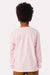 Bella + Canvas BC3511Y Youth Long Sleeve Crewneck T-Shirt Soft Pink Model Back