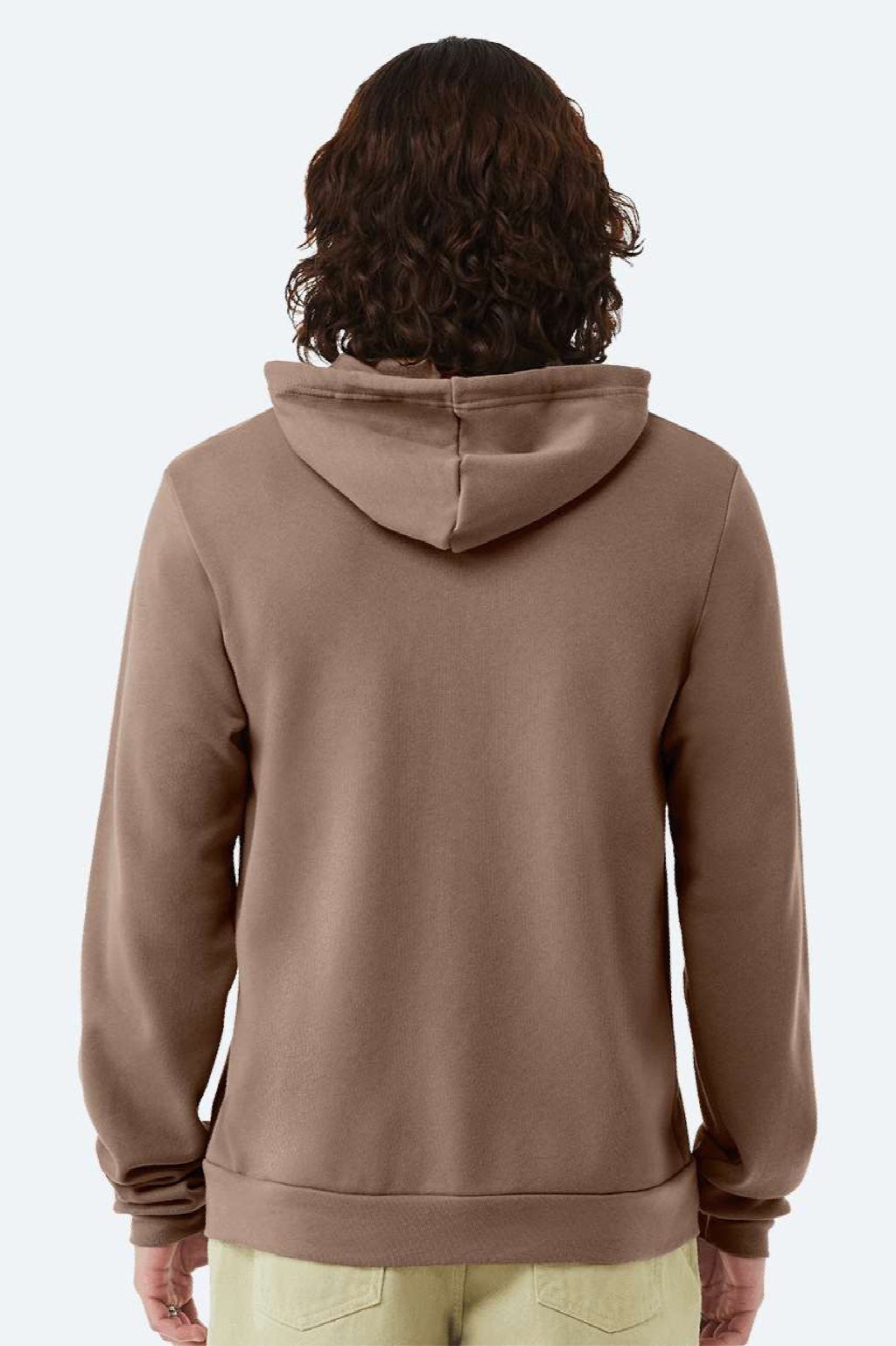 Bella + Canvas BC3739/3739 Mens Fleece Full Zip Hooded Sweatshirt Hoodie w/ Pockets Vintage Brown Model Back