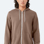 Bella + Canvas Mens Fleece Full Zip Hooded Sweatshirt Hoodie w/ Pockets - Vintage Brown - NEW