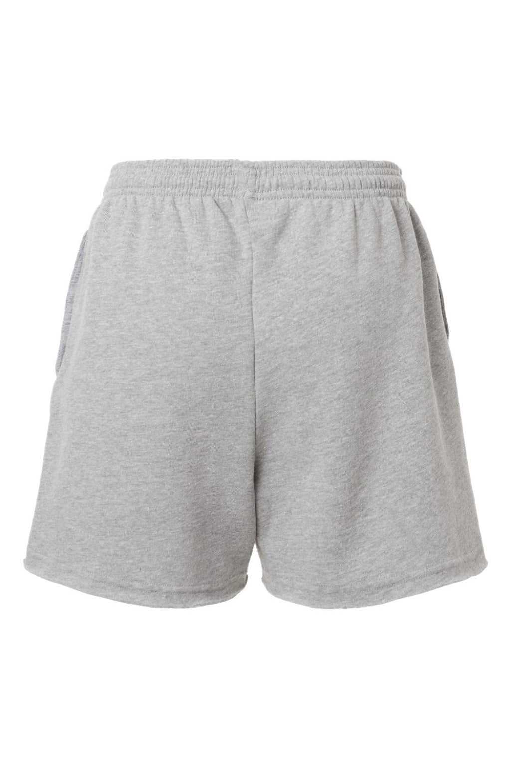 Bella + Canvas BC3787 Womens Cutoff Sweatshorts w/ Pockets Heather Grey Flat Back