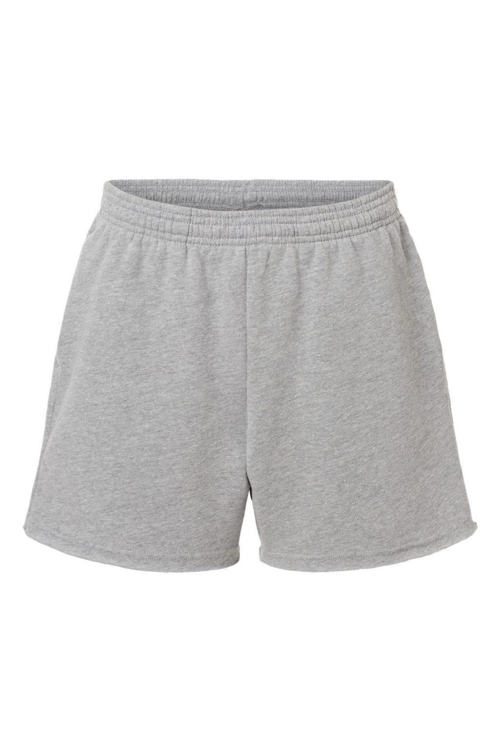 Bella + Canvas BC3787 Womens Cutoff Sweatshorts w/ Pockets Heather Grey Flat Front
