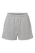 Bella + Canvas BC3787 Womens Cutoff Sweatshorts w/ Pockets Heather Grey Flat Front