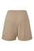 Bella + Canvas BC3787 Womens Cutoff Sweatshorts w/ Pockets Tan Flat Back