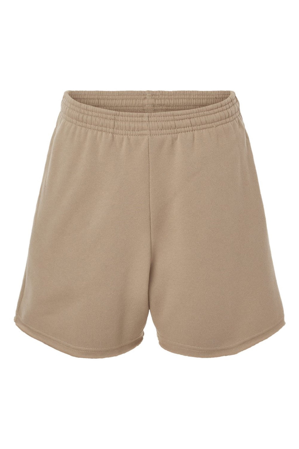 Bella + Canvas BC3787 Womens Cutoff Sweatshorts w/ Pockets Tan Flat Front
