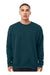 Bella + Canvas BC3945/3945 Mens Fleece Crewneck Sweatshirt Atlantic Green Model Front