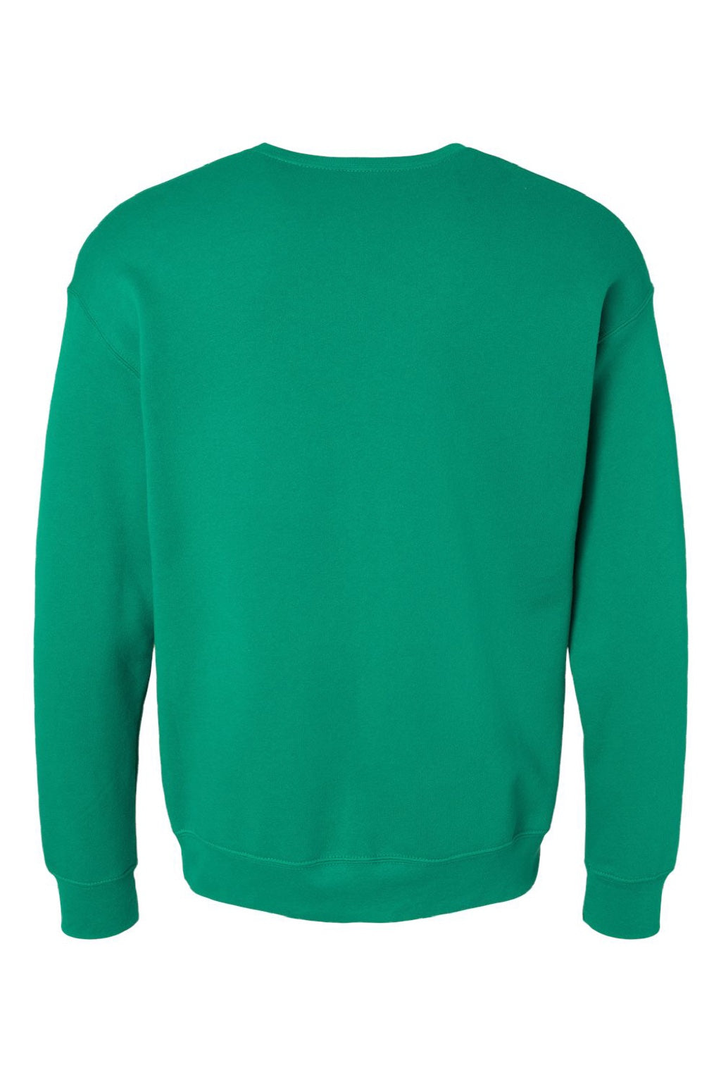 Bella + Canvas BC3945/3945 Mens Fleece Crewneck Sweatshirt Kelly Green Flat Back