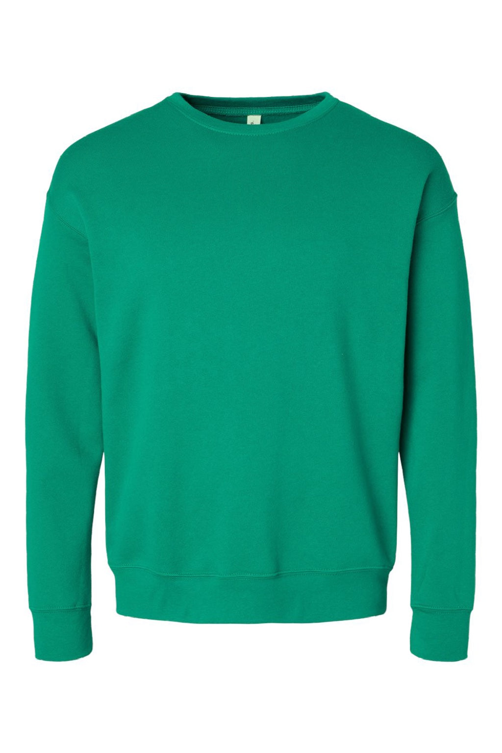 Bella + Canvas BC3945/3945 Mens Fleece Crewneck Sweatshirt Kelly Green Flat Front