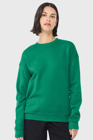 Bella + Canvas BC3945/3945 Mens Fleece Crewneck Sweatshirt Kelly Green Model Front