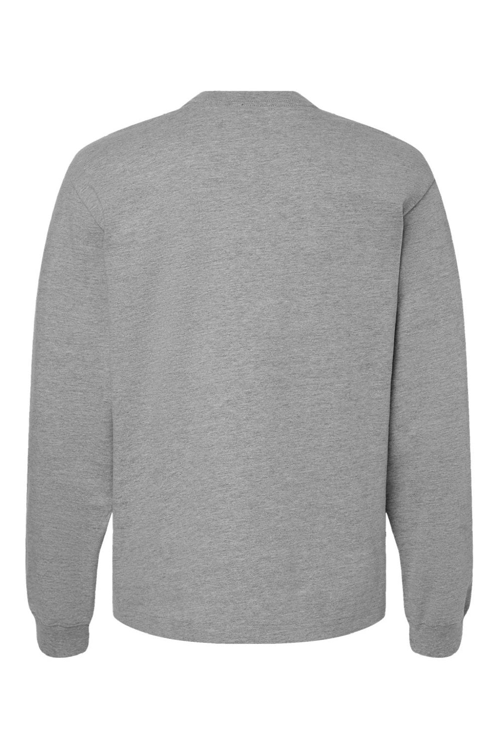 Bella + Canvas BC4651 Mens Long Sleeve Crewneck T-Shirt Heather Grey Flat Back