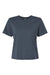 Bella + Canvas BC6110 Womens Short Sleeve Crewneck T-Shirt Vintage Navy Blue Flat Front