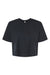 Bella + Canvas 6482 Womens Jersey Cropped Short Sleeve Crewneck T-Shirt Black Flat Back
