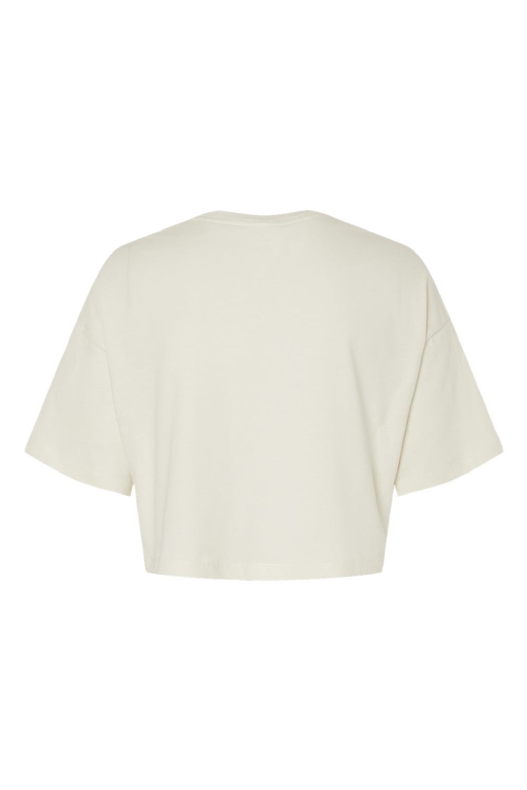 Bella + Canvas 6482 Womens Jersey Cropped Short Sleeve Crewneck T-Shirt Vintage White Flat Front