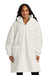 Port Authority BP42 Mens Plush Fleece Poncho w/ Pockets Marshmallow White Model Front