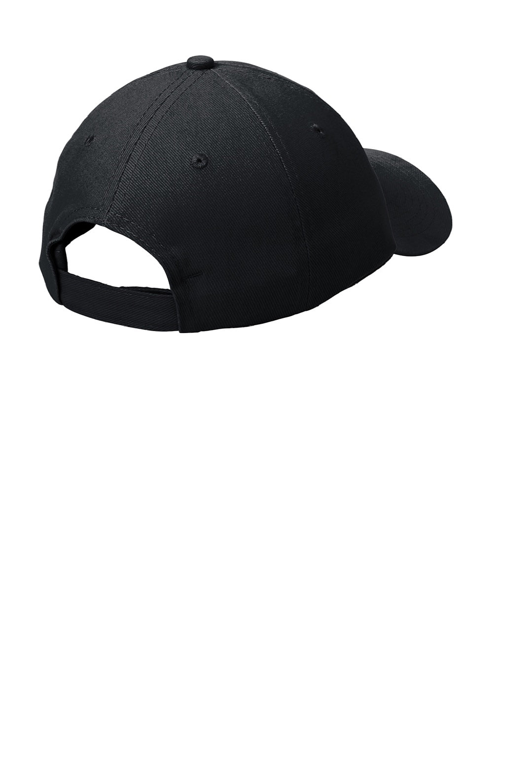 Port Authority Hats BTU Mens Brushed Twill Adjustable Hat Black Flat Back