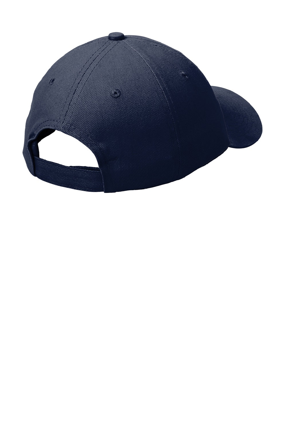 Port Authority Hats BTU Mens Brushed Twill Adjustable Hat Navy Blue Flat Back