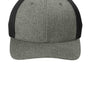 Port Authority Hats Mens Mesh Flexfit Hat - Heather Graphite Grey/Black