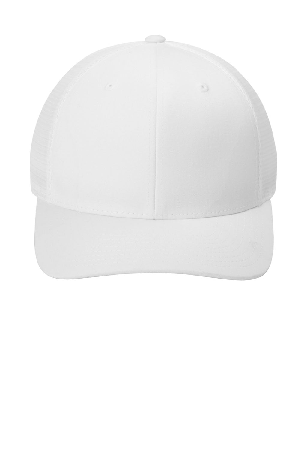 Port Authority Hats C110 Mens Mesh Flexfit Hat White Flat Front