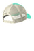 Port Authority Hats C402LP Mens Low Profile Snapback Trucker Hat Bright Seafoam Green/Ecru Flat Back