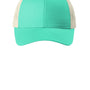 Port Authority Hats Mens Low Profile Snapback Trucker Hat - Bright Seafoam Green/Ecru