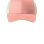 Port Authority Hats Mens Low Profile Snapback Trucker Hat - Soft Coral Pink/Ecru