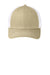 Port Authority Hats C402 Mens Adjustable Trucker Hat Light Khaki Brown/White Flat Front
