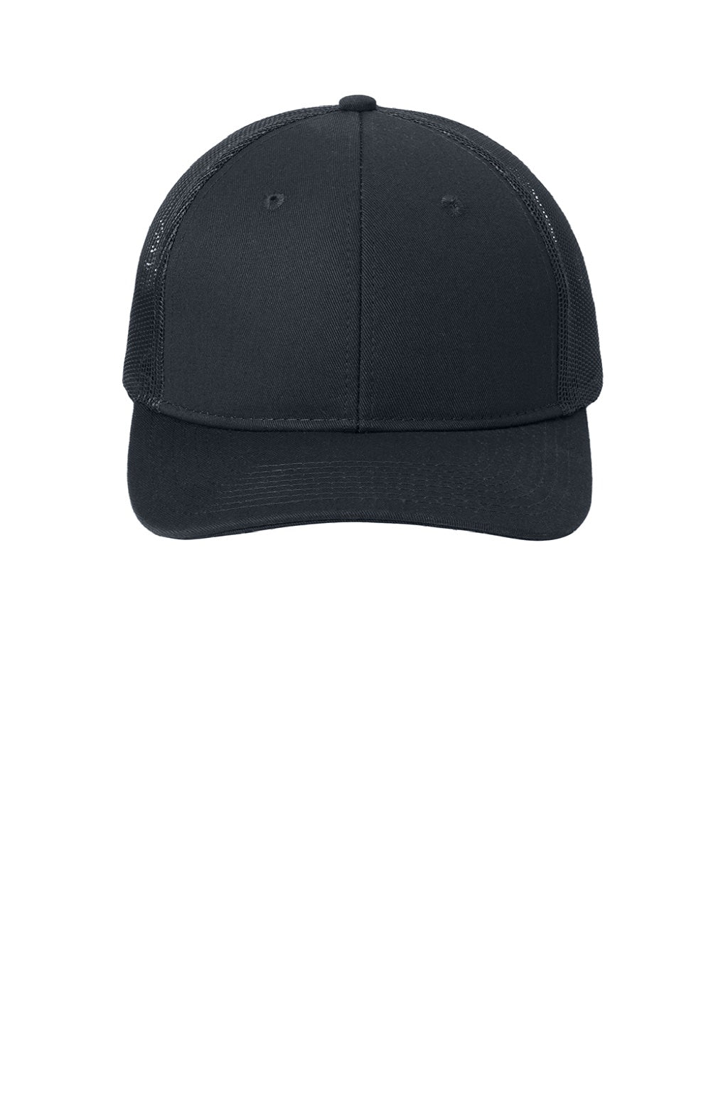 Port Authority Hats C402 Mens Adjustable Trucker Hat Rich Navy Blue Flat Front