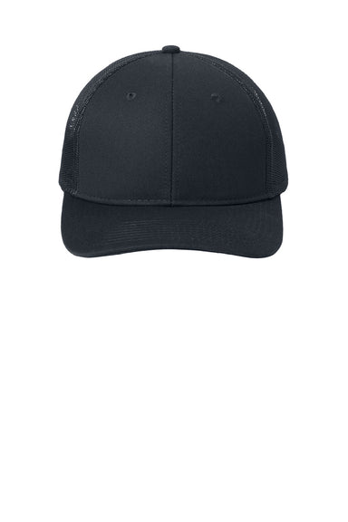Port Authority Hats C402 Mens Adjustable Trucker Hat Rich Navy Blue Flat Front